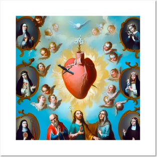 Flaming Sacred Heart Posters and Art